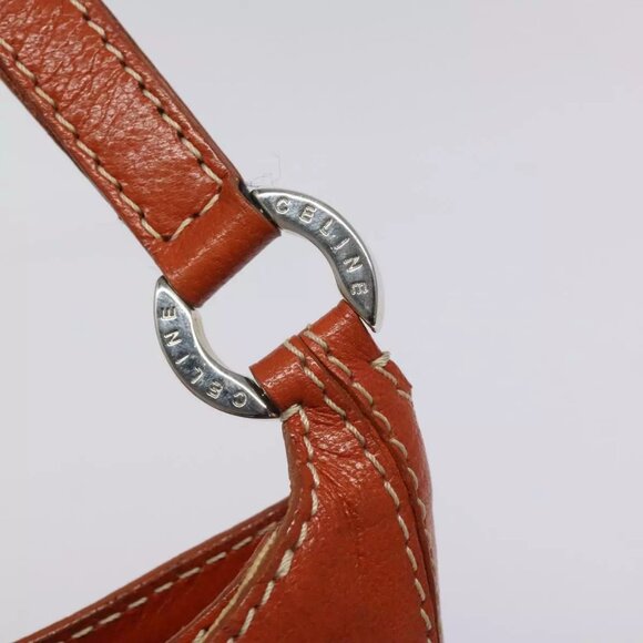CELINE Shoulder Bag Leather Orange Auth EC246 - Picture 11 of 16